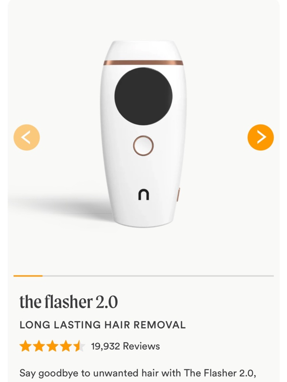 Nood White IPL Hair Removal Device - At-Home laser Hair removal